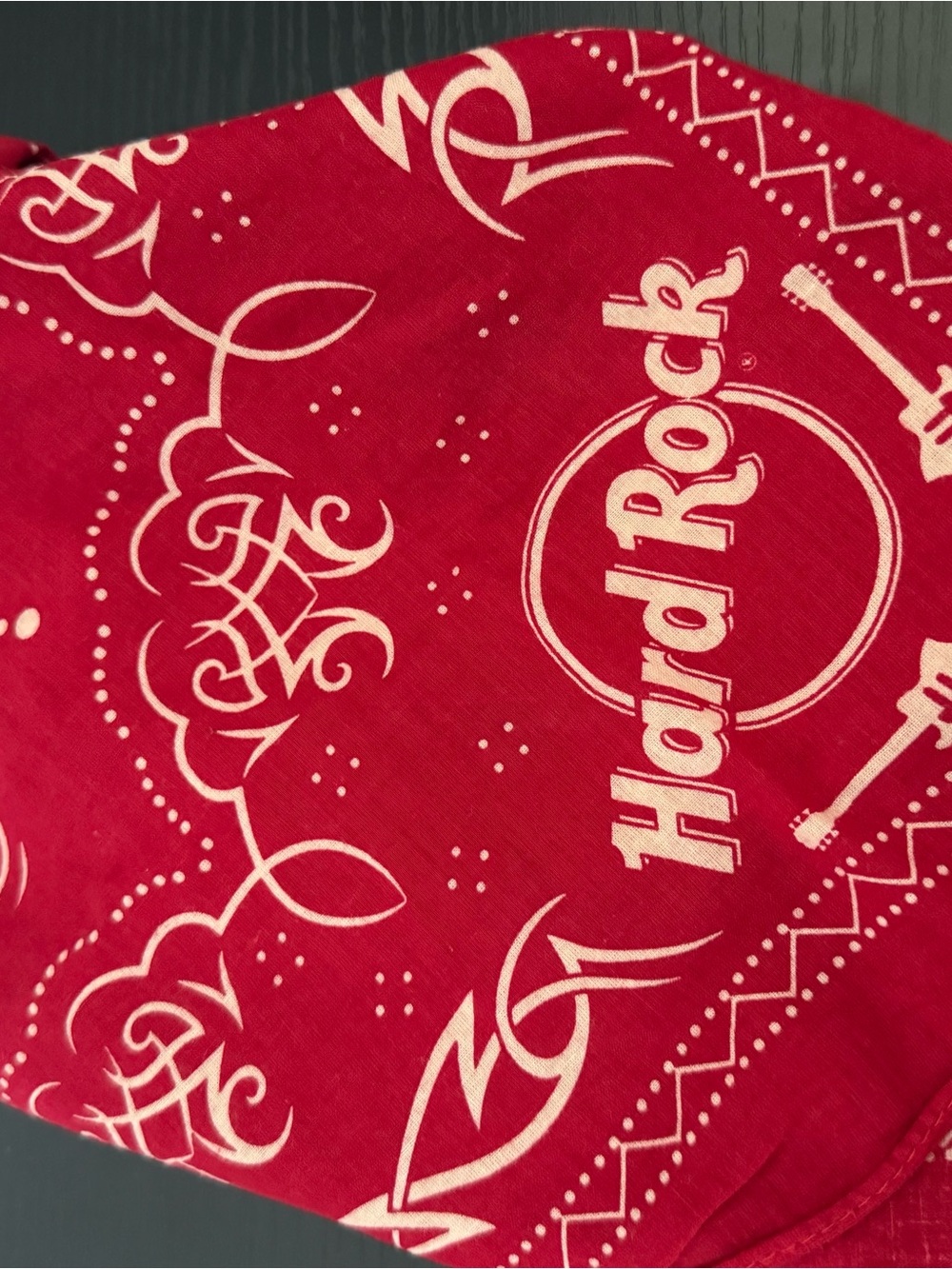 Hard Rock Cafe Red and White Bandana-Print Throw